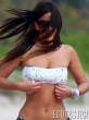 Claudia Romani Green & White Bikini Miami 01-18-13 (7).jpg