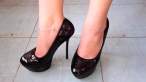 Cat Walk High Heels Pumps 15cm Black Bling-bling Red Sole.mp4_000009742.jpg