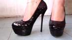 Cat Walk High Heels Pumps 15cm Black Bling-bling Red Sole.mp4_000029986.jpg